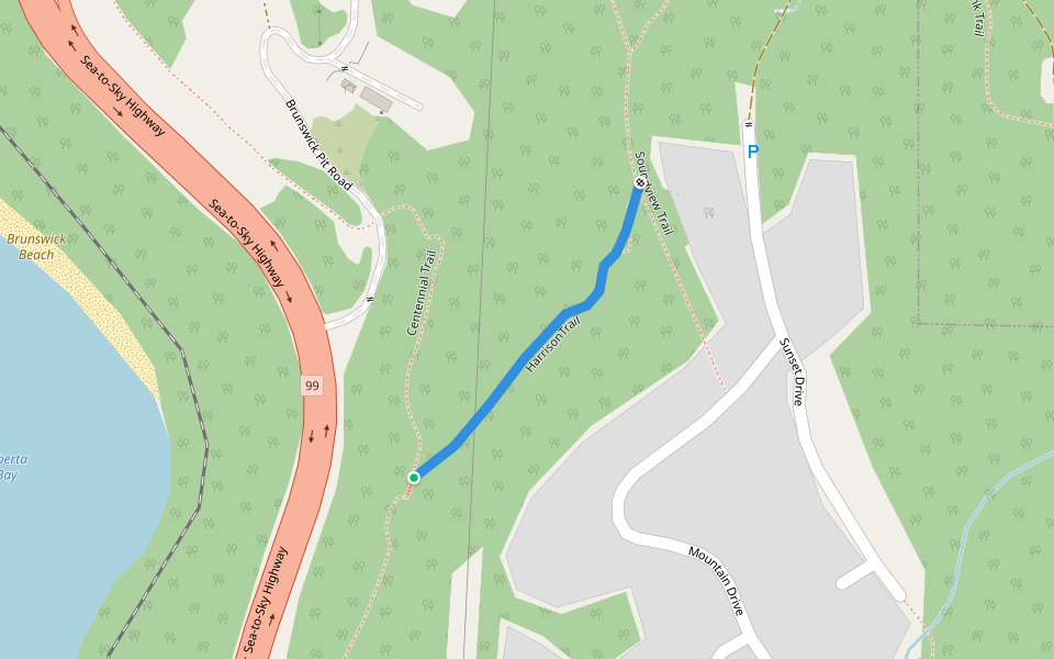 HarrisonTrail walking route map in Lions Bay
