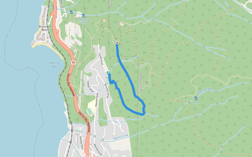 Trudi's Trail walking route map in Lions Bay