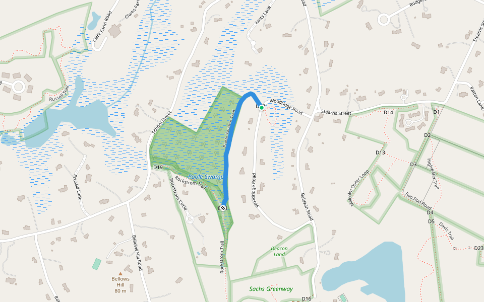 Poole Swamp Trail Walking and Running Carlisle, Massachusetts Pacer