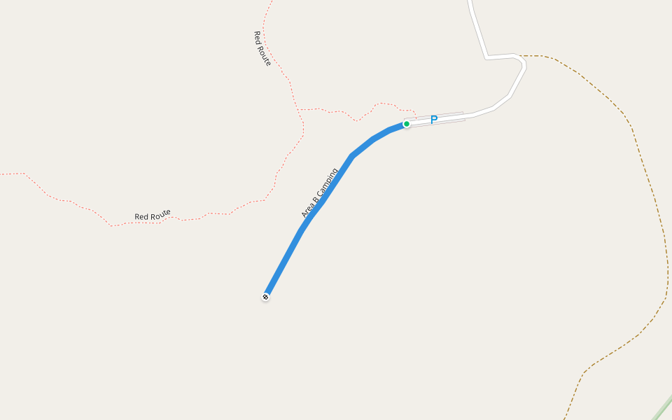 Area B Camping walking route map in New Hill