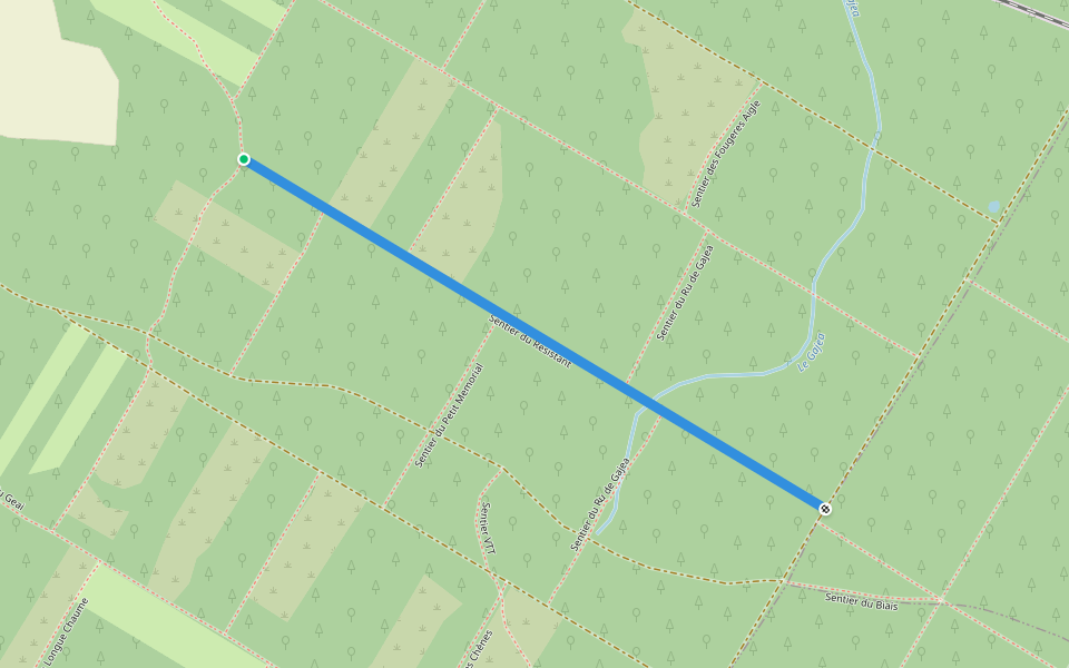 Sentier du Resistant walking route map in Lasserre-Pradère