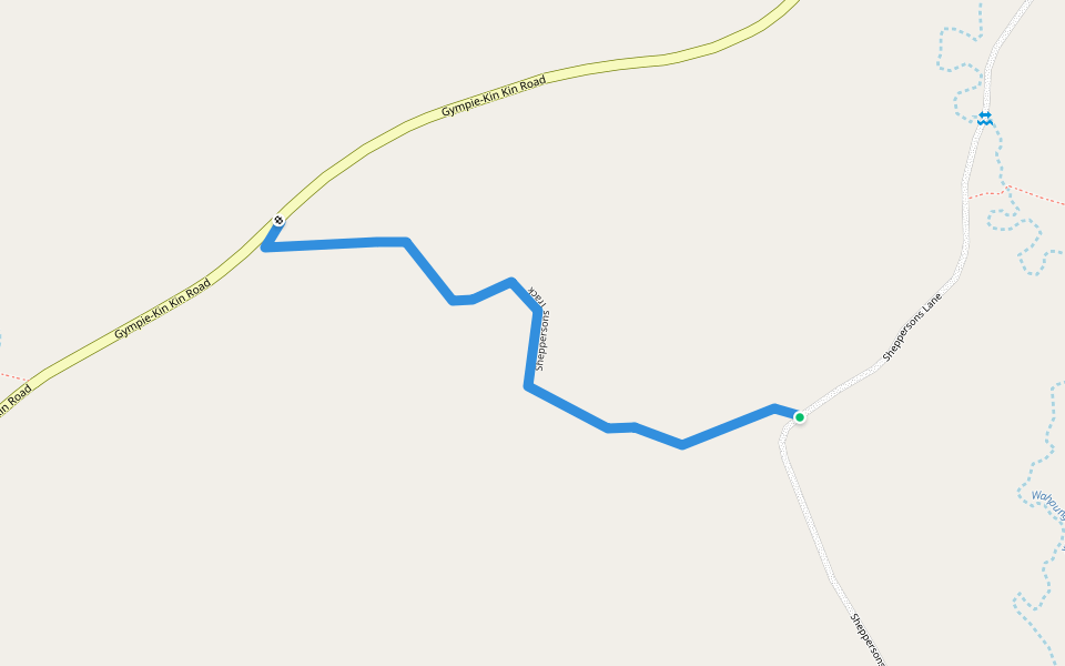 Sheppersons Track walking route map in Kin Kin