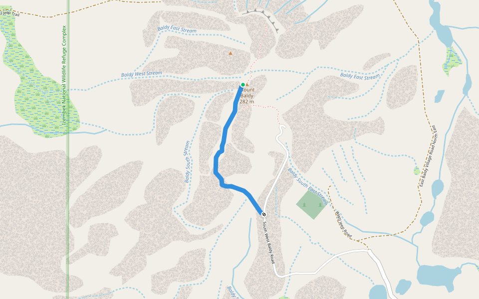 West Baldy Foot Path walking route map in Cold Bay