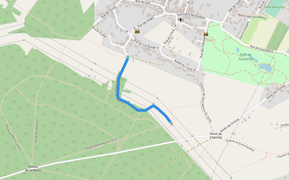 Chemin de la Forêt à Viarmes walking route map in Asnières-sur-Oise