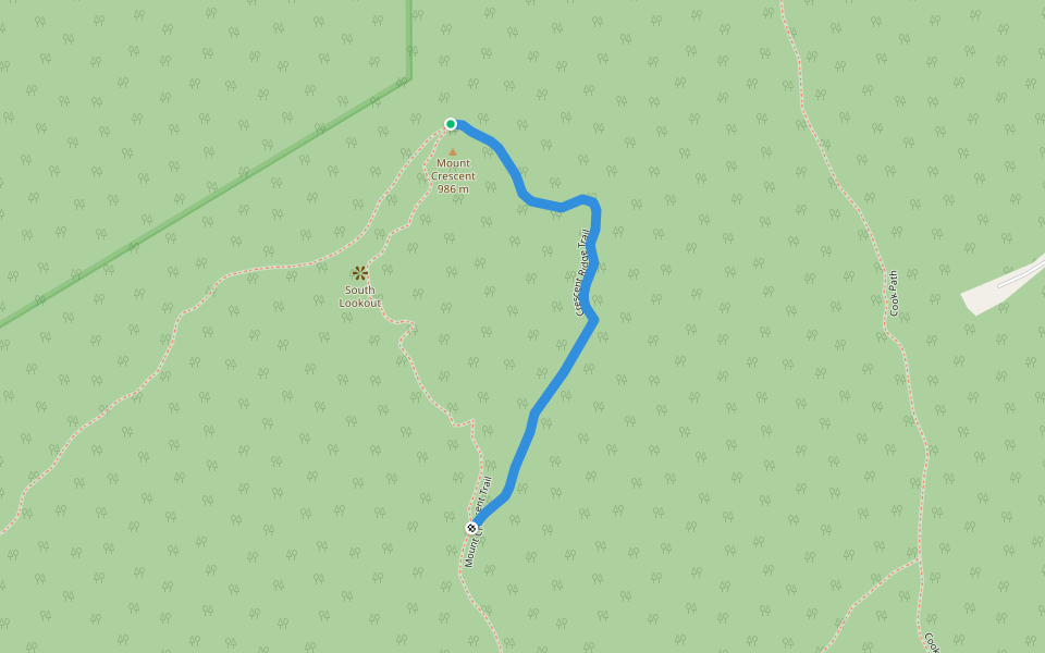 Crescent Ridge Trail walking route map in Randolph