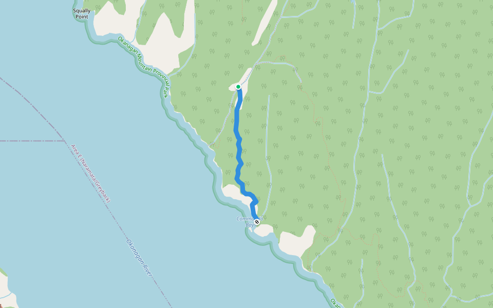 Commando Bay Trail walking route map in Summerland