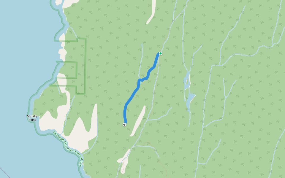 Rim Trail walking route map in Summerland