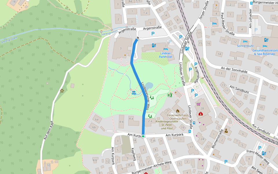 Lindewiesener Weg walking route map in Oberstaufen
