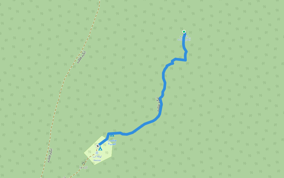آبگرم فلکده walking route map in Falakdeh