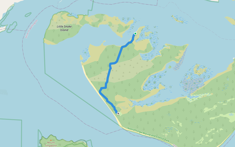 Swashway - Huts Track walking route map in Snake Island