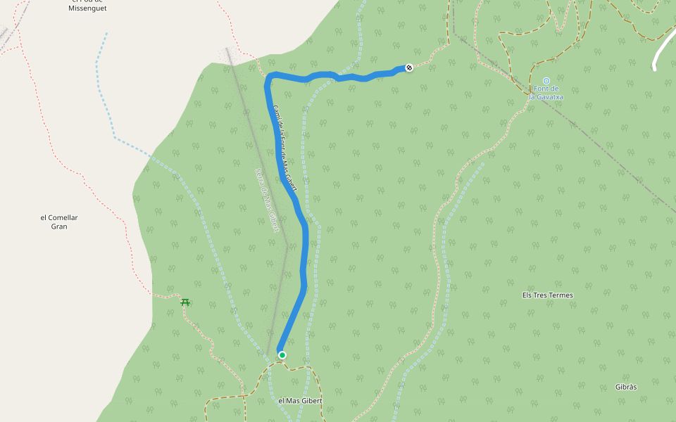 Camí de la Font de Mas Gibert walking route map in Creixell