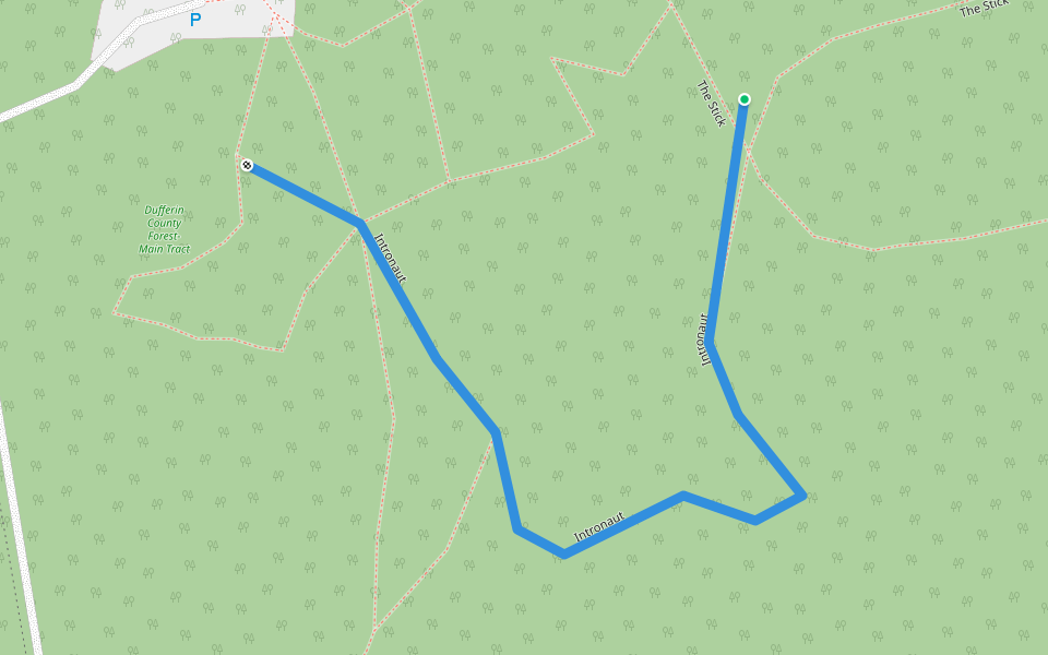 Intronaut walking route map in Mulmur