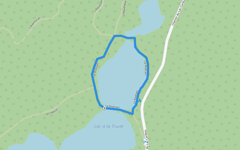 Le Riverain walking route map in Mont-Blanc