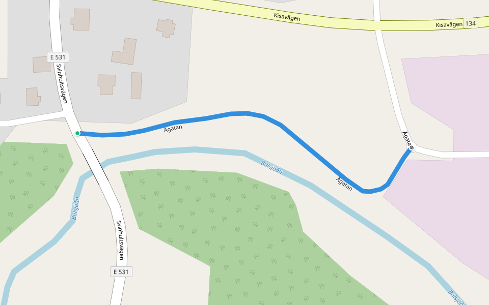Ågatan walking route map in Österbymo