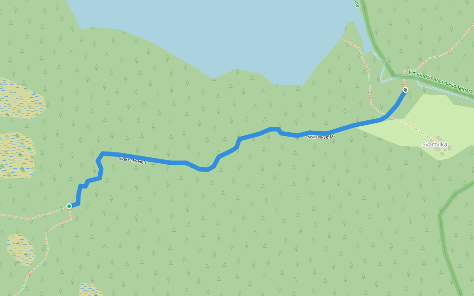 Svartvikveien walking route map in Sorvika