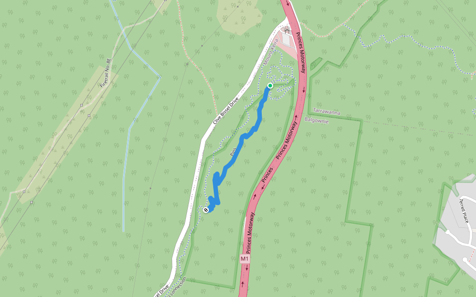 Pins walking route map in Mount Keira