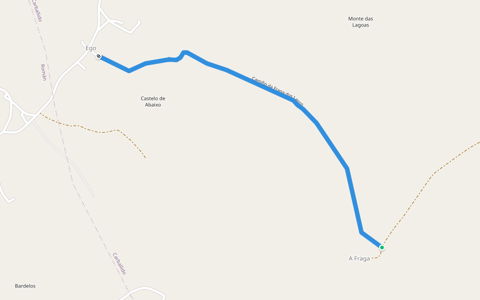 Camiño da Fraga dos Lagos walking route map in Vilalba