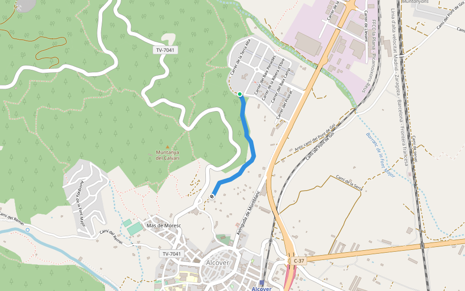 Camí del Mas de Gassol walking route map in Alcover