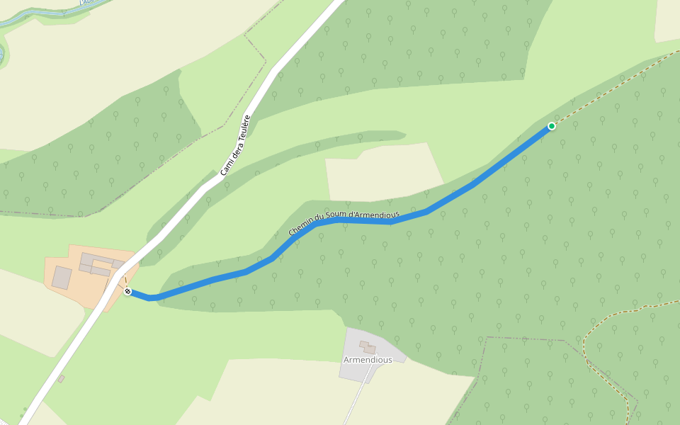 Chemin du Soum d'Armendious walking route map in Oloron-Sainte-Marie