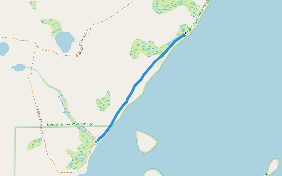 Trapper Foot Path walking route map in Cold Bay