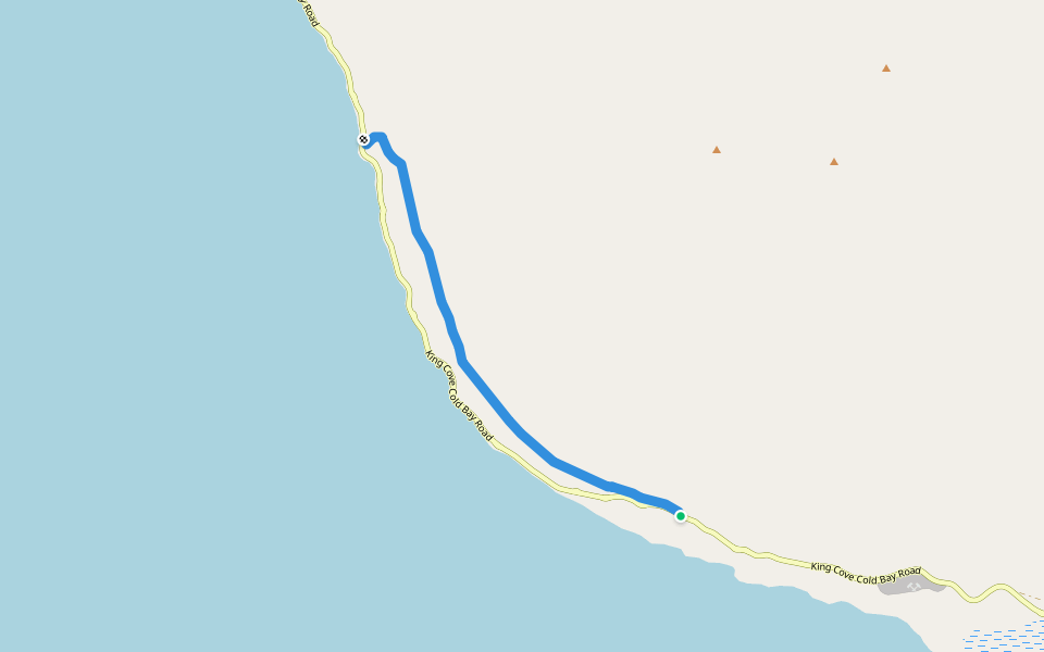 Lenard Harbor Foot Path walking route map in King Cove