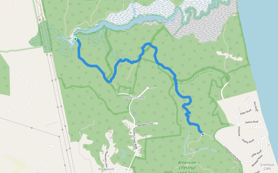 North-South Trail walking route map in Port Republic