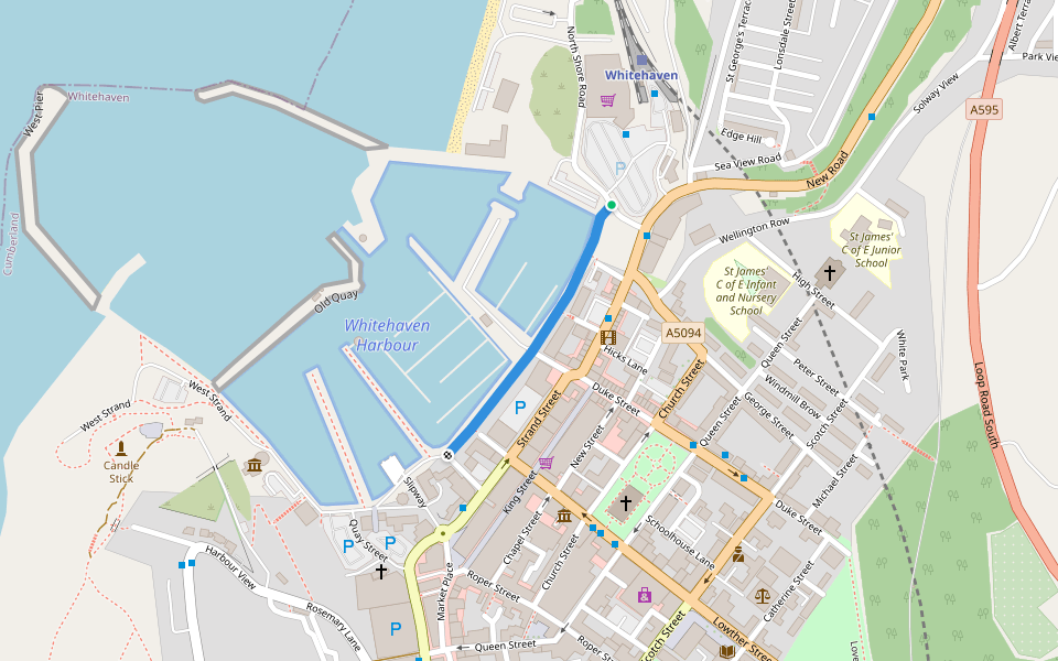 Millenium Promenade walking route map in Whitehaven