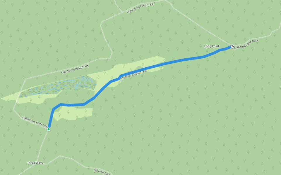 Long Point Circuit Track walking route map in Snake Island
