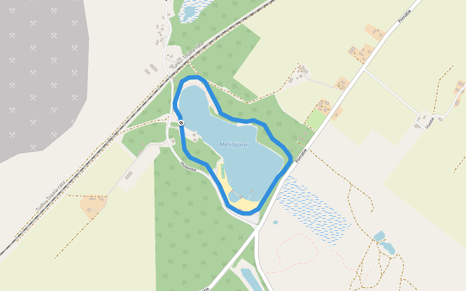 Mellilänjärven kuntorata walking route map in Vihtonkulma