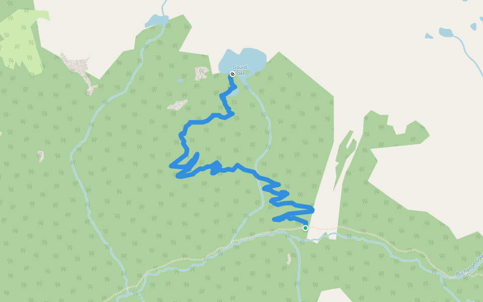 Gourd Lake Trail walking route map in Granby
