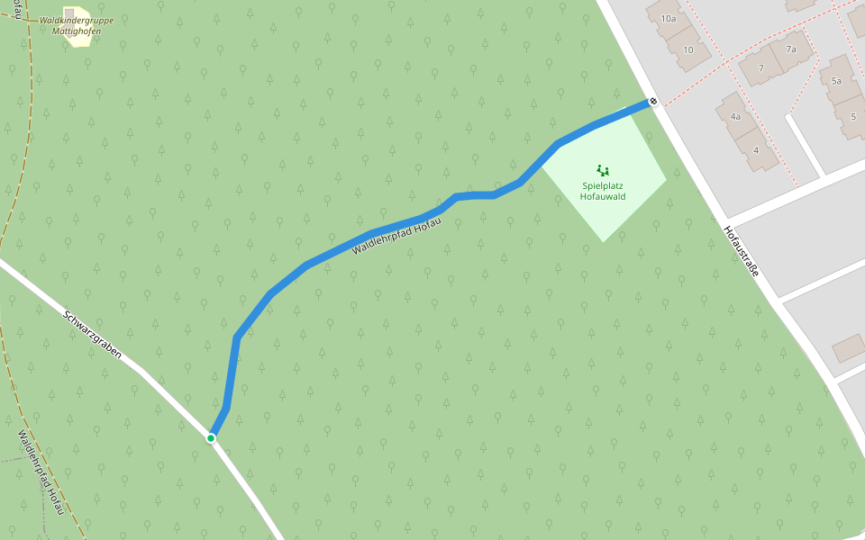 Waldlehrpfad Hofau walking route map in Mattighofen