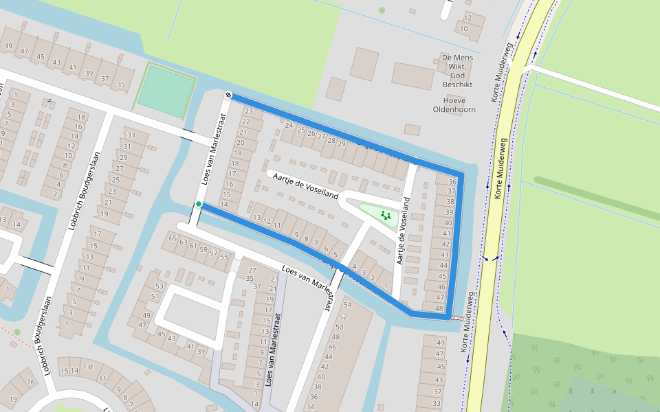 Aartje de Voseiland walking route map in Weesp
