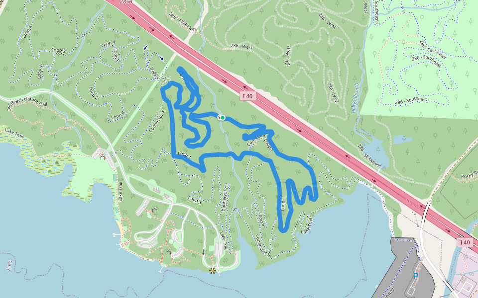 Loop 1 walking route map in Morrisville