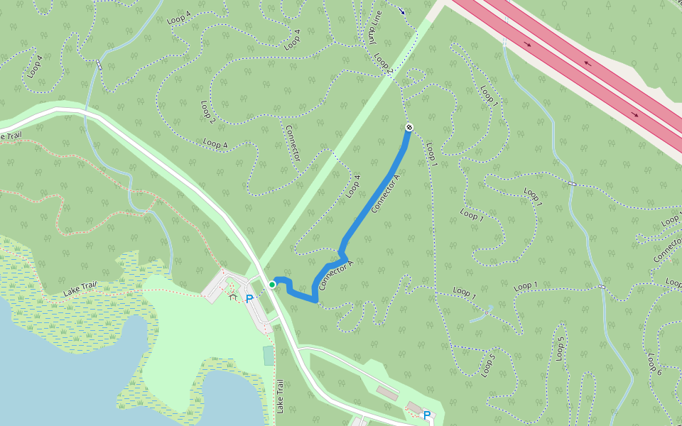 Connector A walking route map in Morrisville
