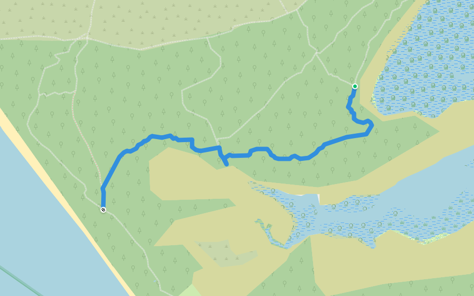 Gulf Waterhole Track walking route map in Snake Island