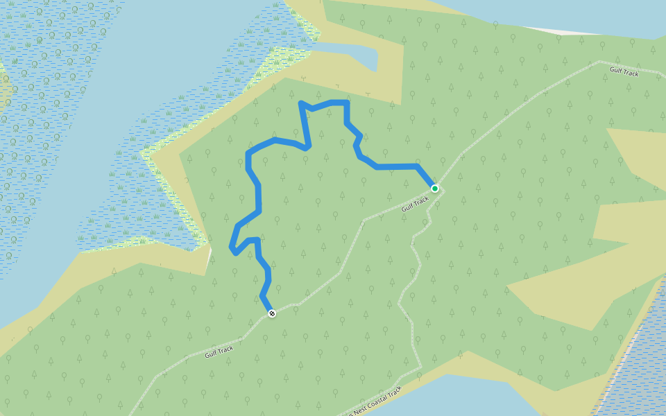 Snaggy Cove Coastal Track walking route map in Snake Island