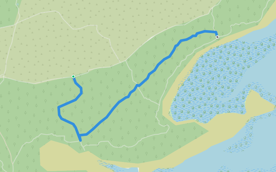 Crows Nest Track walking route map in Snake Island