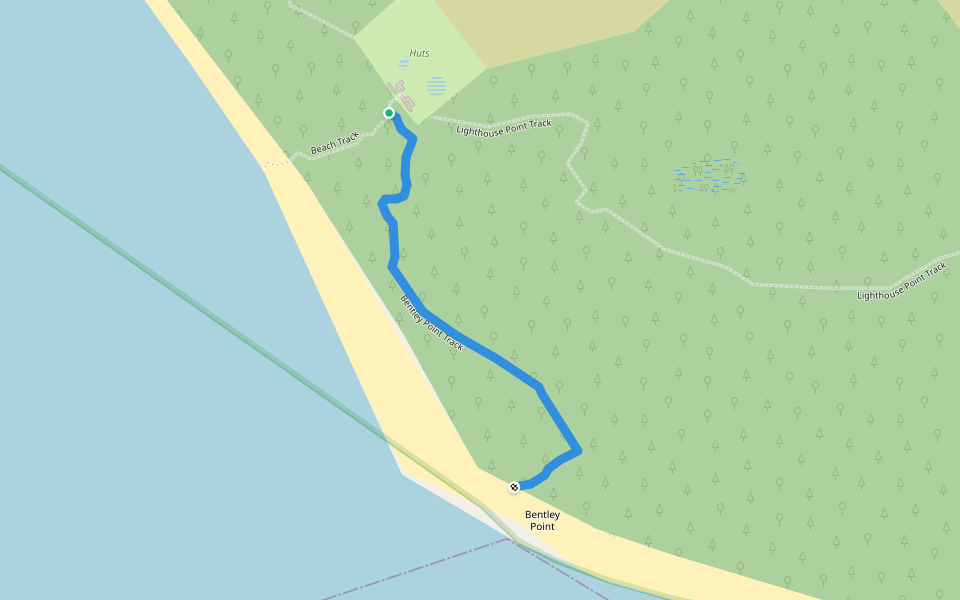 Bentley Point Track walking route map in Snake Island