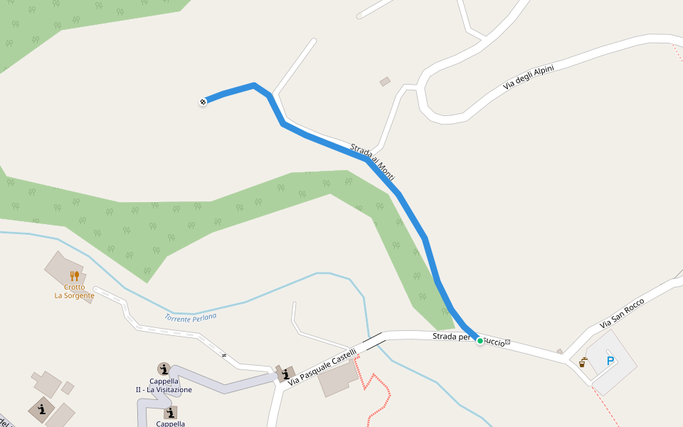 Strada ai Monti walking route map in Lenno