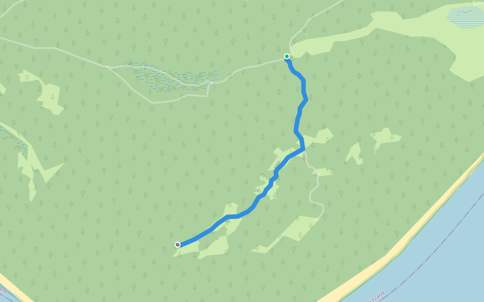Elbow Track walking route map in Snake Island