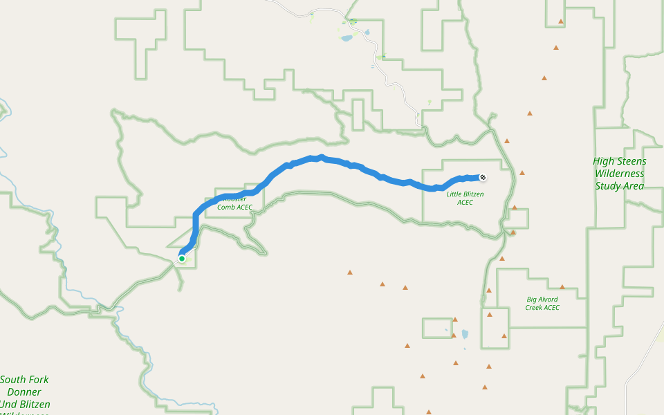 Little Blitzen Trail walking route map in Princeton