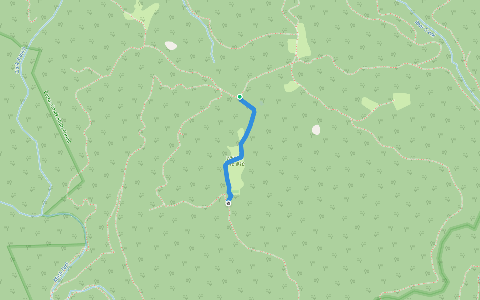 Almost Heaven Road and Trail walking route map in Camp Creek
