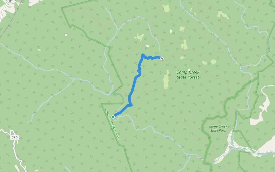 McCoy Road and Trail walking route map in Camp Creek