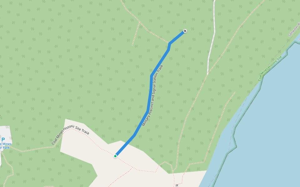 Military Precinct and Signal Station Track walking route map in Saltwater River