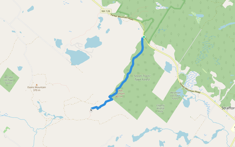 Spencer Smith Trail walking route map in Strafford