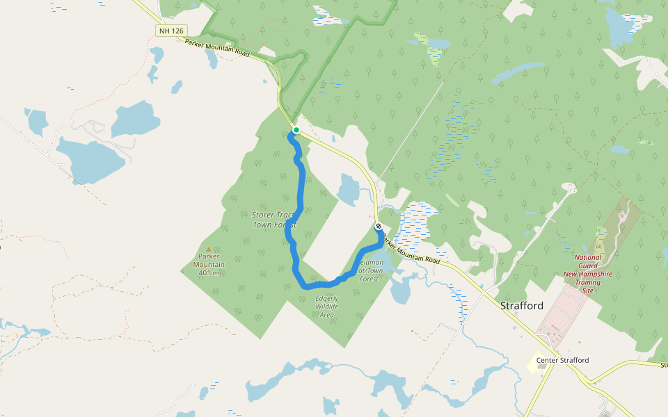 Neil Mooers Trail walking route map in Strafford