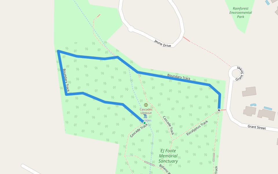 Boundary Track walking route map in Buderim
