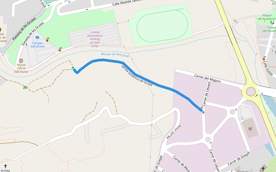 senda botánica de la Vall walking route map in La Vall d'Uixó