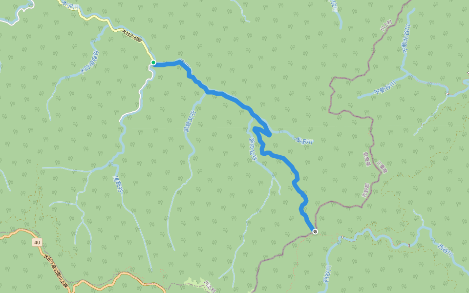 大台大迫線 walking route map in Kawakami