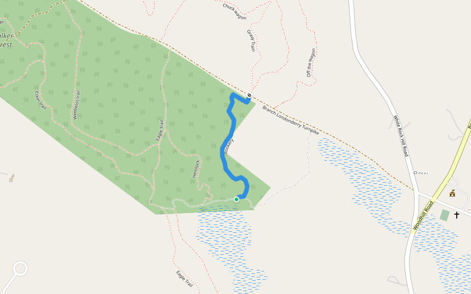 Rookery walking route map in Bow